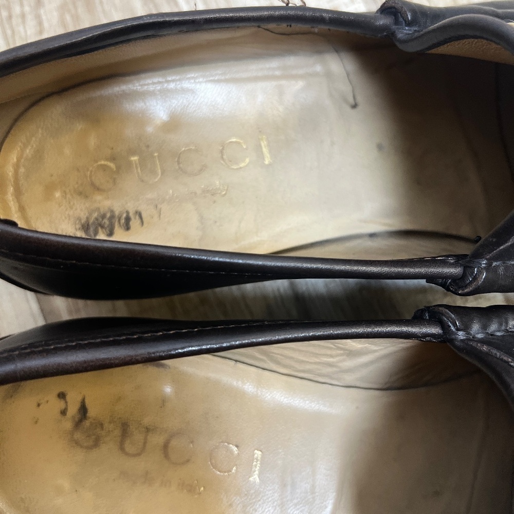 Vintage Gucci 1953 Horsebit Loafers Dark Brown Leather Size 41 E Wide - Picture 10 of 10